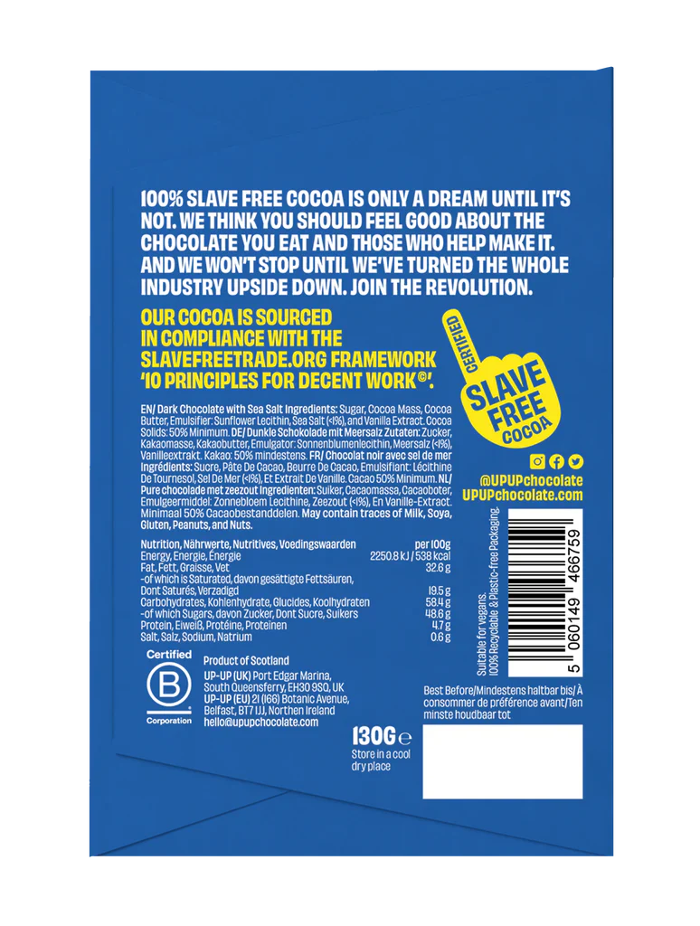 UP-UP Chocolate - Dark Sea Salt 120g - Image 3