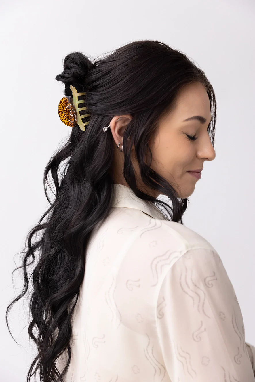 Winona Irene - Hair Claw - Garden Snail in Yellow and Amber - Image 2