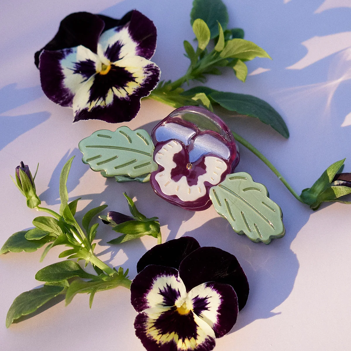 Winona Irene - Mini Hair Claw - Wild Pansy - Image 2