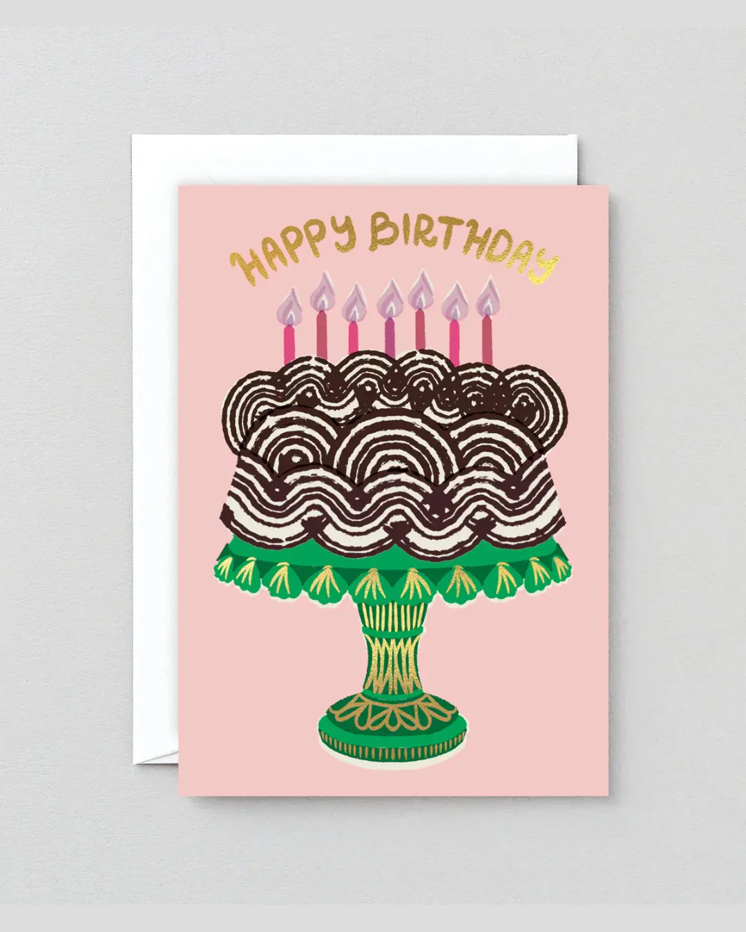 Wrap - Cake & Candles Happy Birthday Greetings Card - Image 2