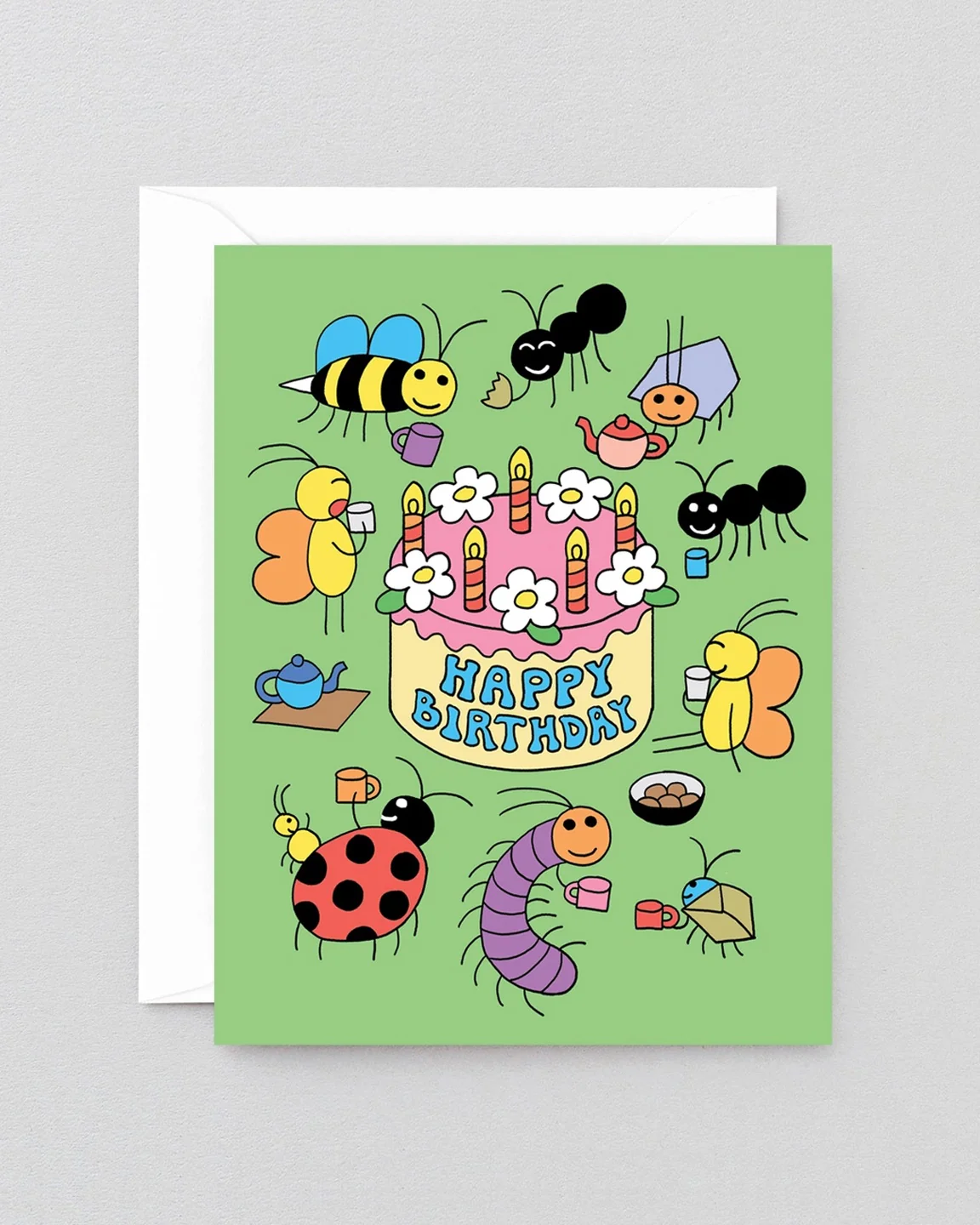 Wrap - Happy Birthday Bug Party Kids Greetings Card