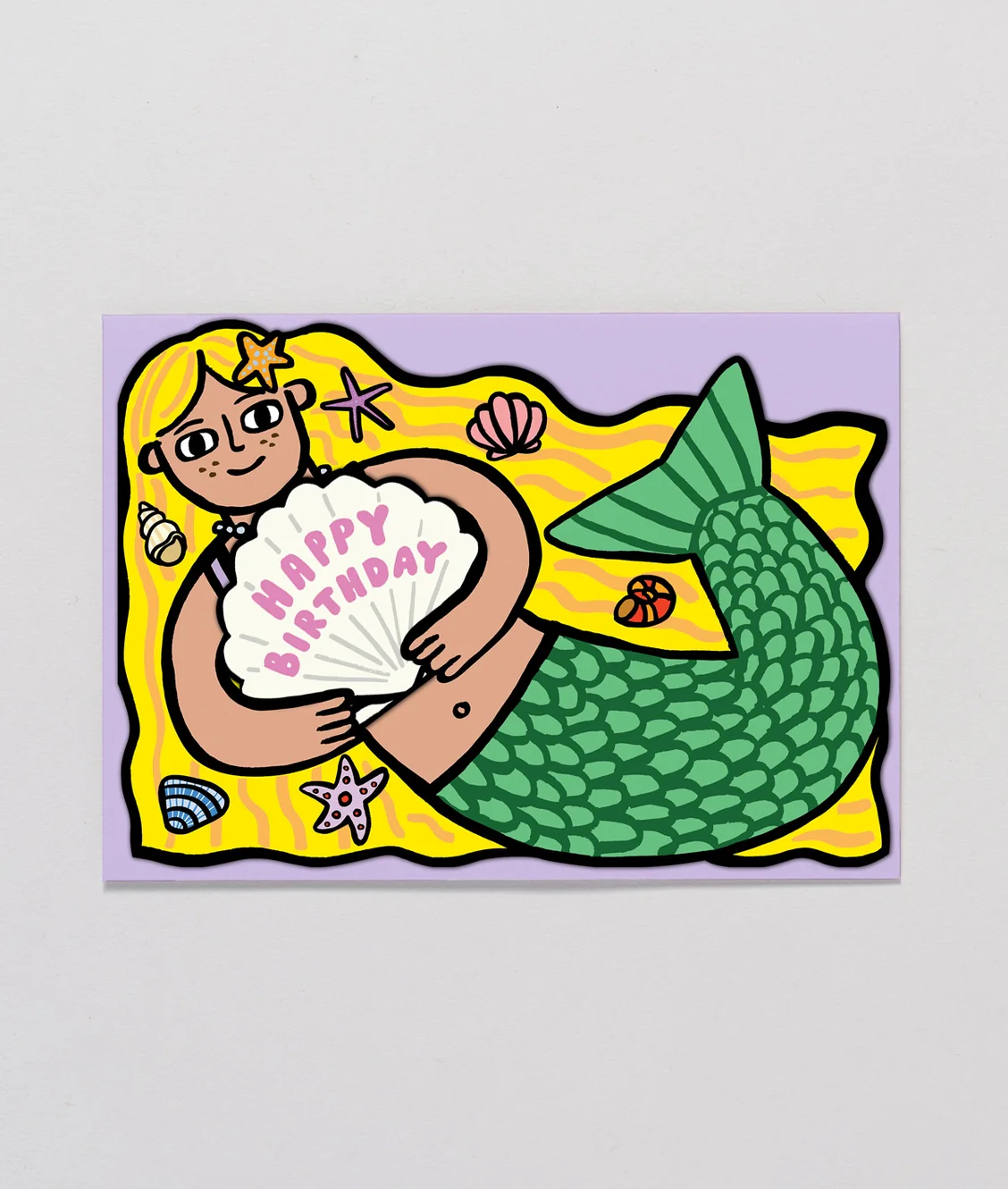 Wrap - Mermaid with Mini Card Kid's Greeting Card - Image 3