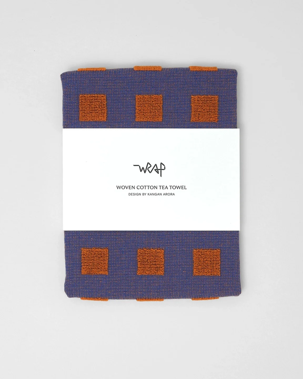 Wrap - Tea Towel - Squares Burgundy/Blue