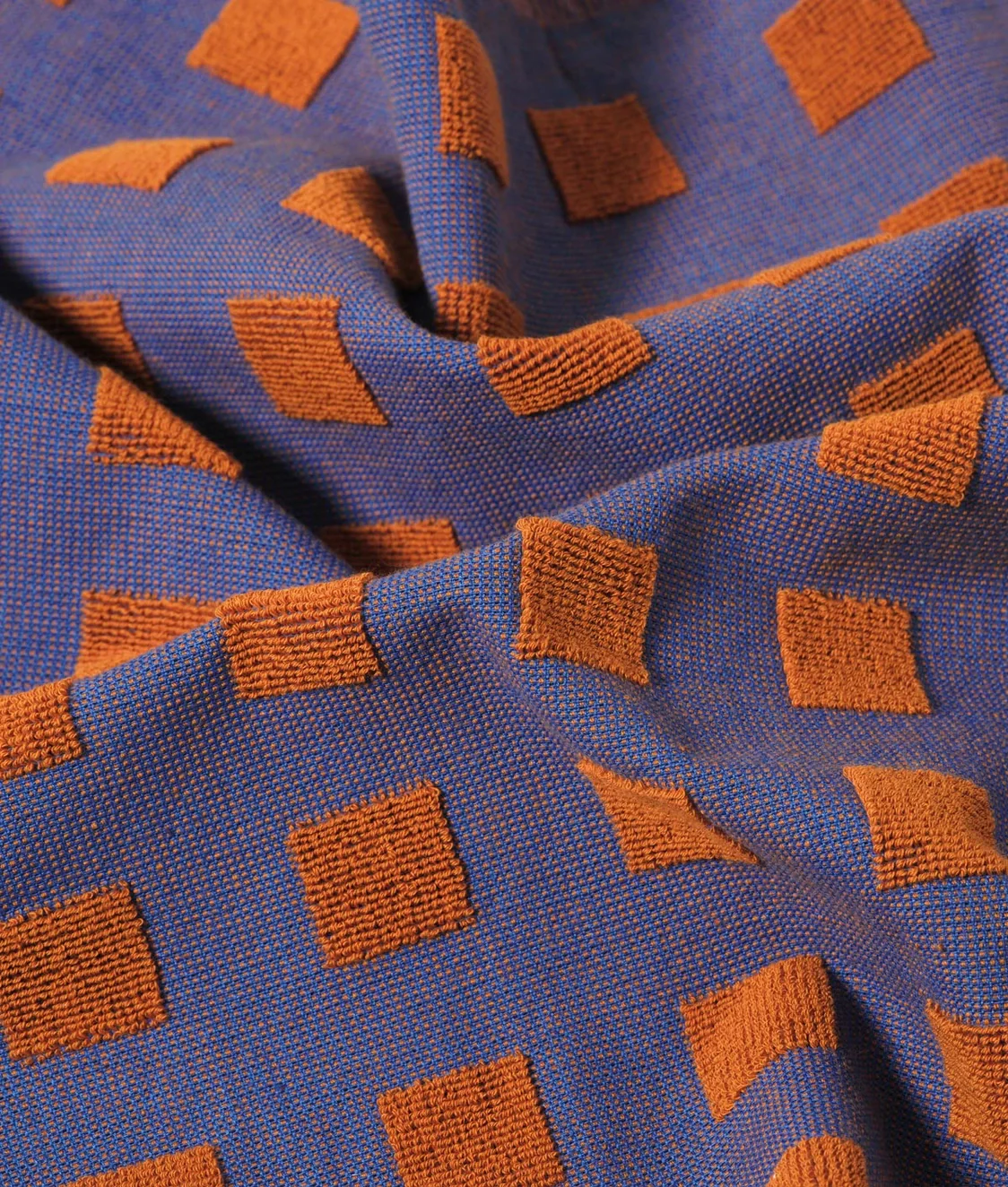 Wrap - Tea Towel - Squares Burgundy/Blue - Image 2