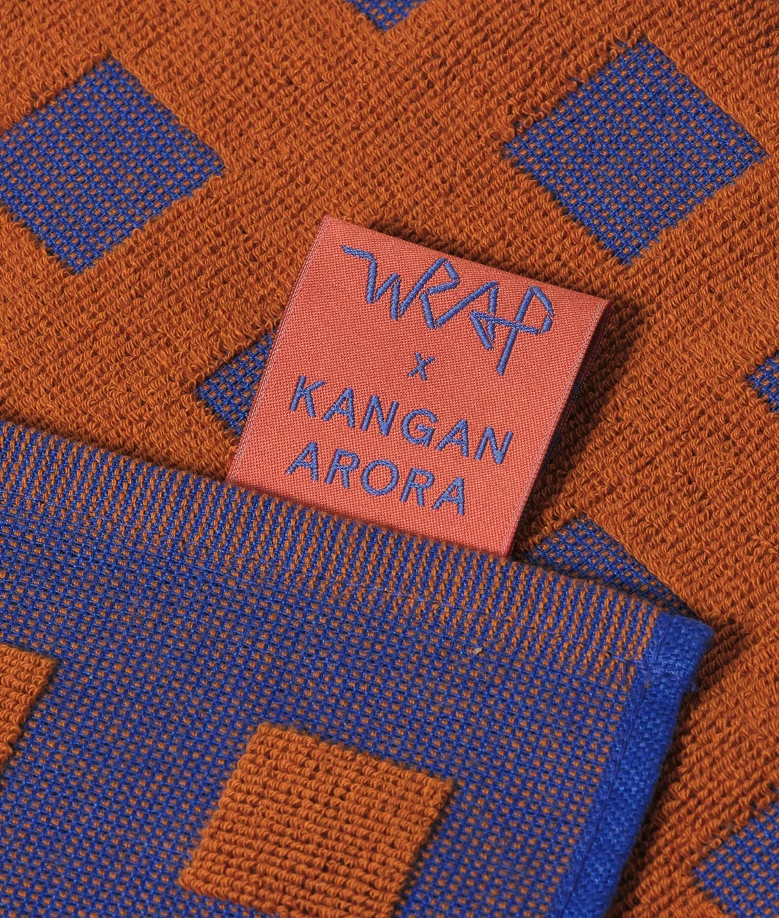 Wrap - Tea Towel - Squares Burgundy/Blue - Image 3