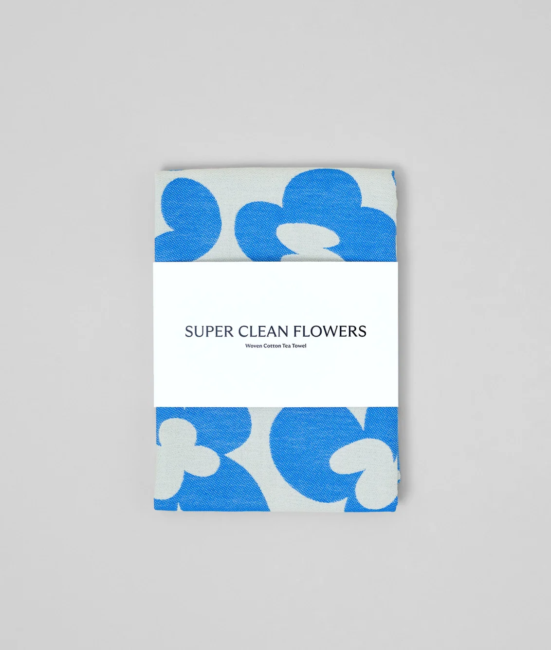 Wrap - Tea Towel - Super Clean Flowers Blue/White - Image 2
