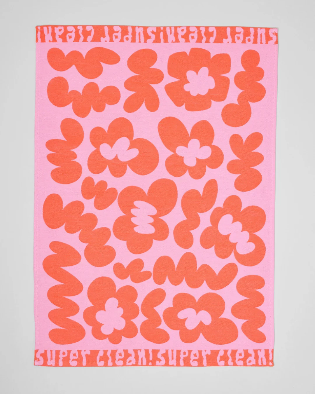 Wrap - Tea Towel - Super Clean Flowers Pink/Warm Red
