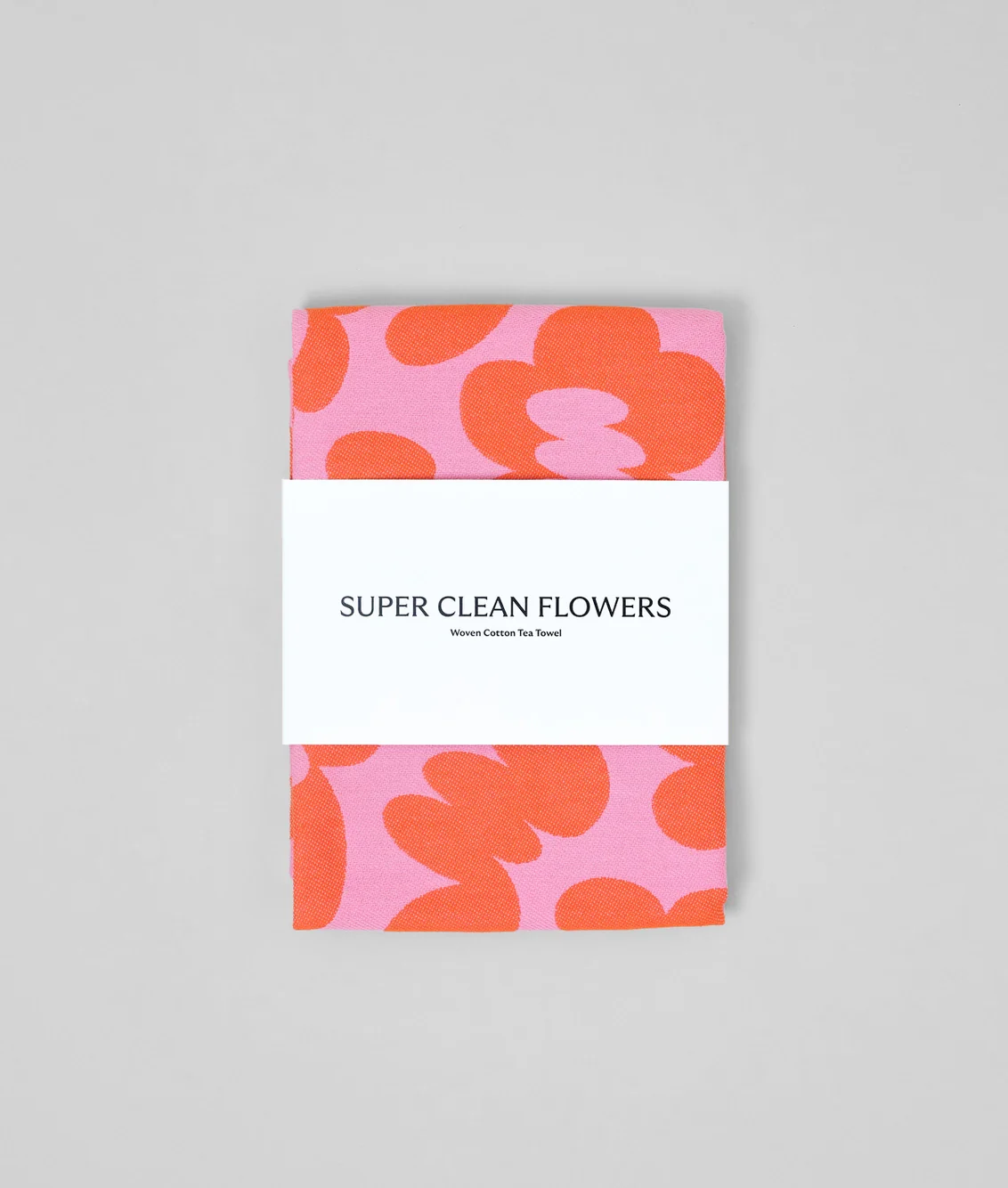 Wrap - Tea Towel - Super Clean Flowers Pink/Warm Red - Image 2