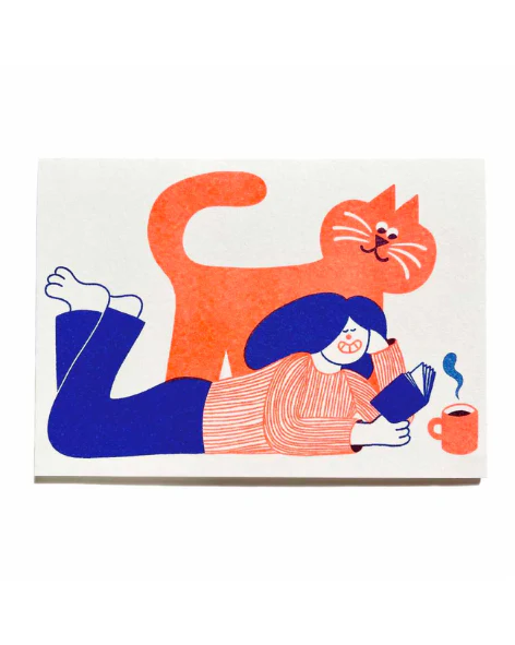 YUK FUN - Reading Cat Card