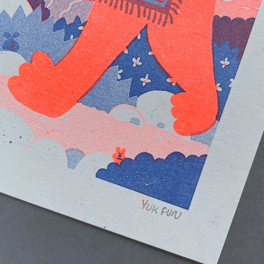 YUK FUN - Riso Print - Cat Riders - Image 4