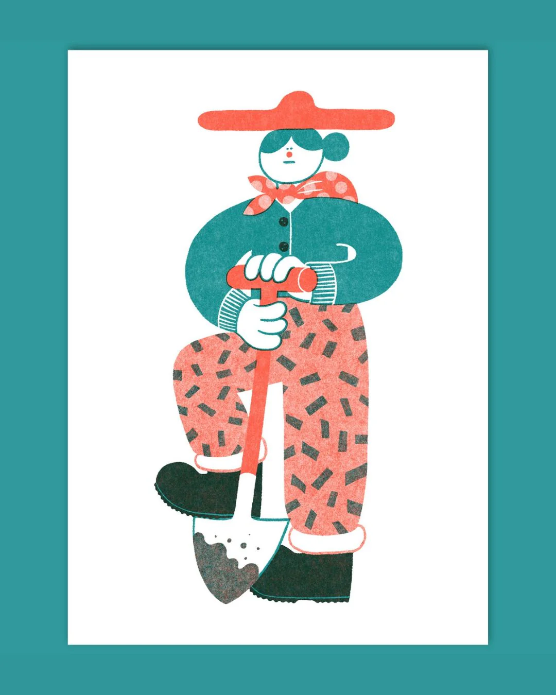YUK FUN - Riso Print - Digging
